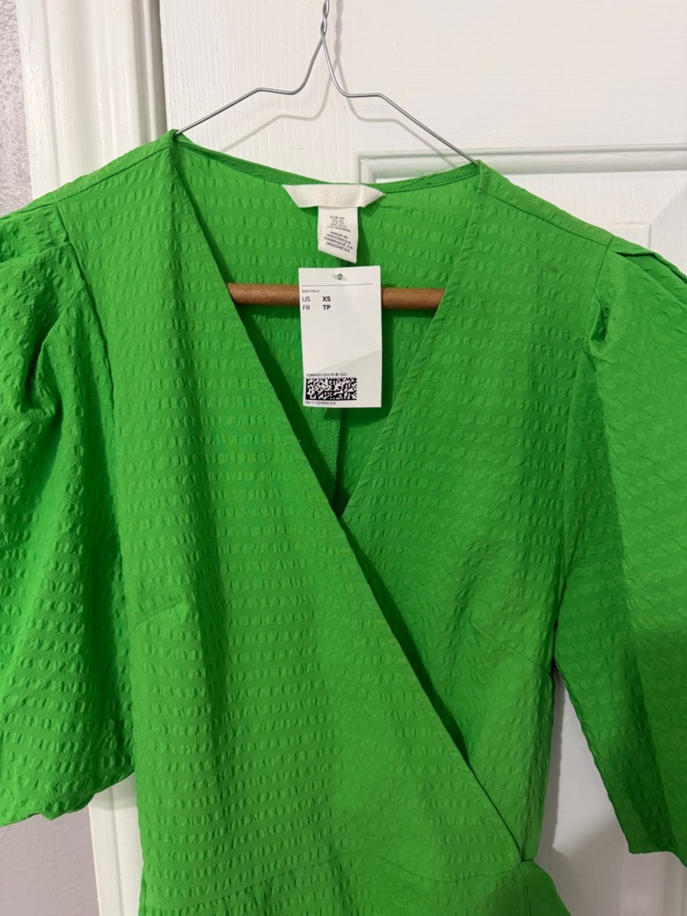 H&M Green Textured Wrap Dress